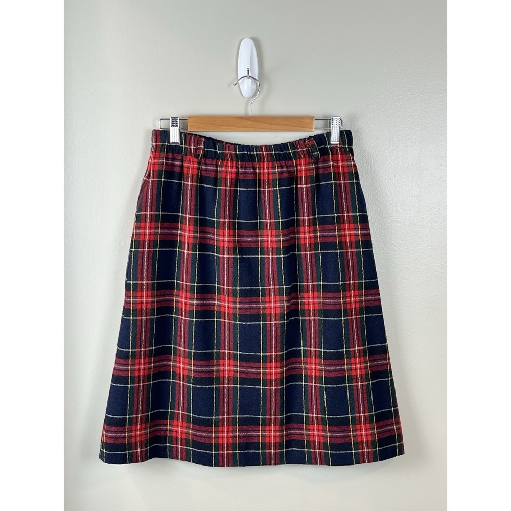 Appleseeds Vtg Plaid Wool Blend Skirt‎ Sz 12 Petite Classic Preppy Academia USA